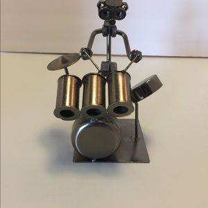 Nuts & Bolts Recycled Metal Drummer Folk Art